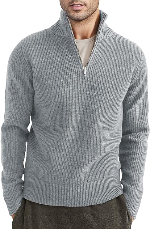 Halvion | Elegante herentrui met halve rits – Stijlvolle Italiaanse pullover voor casual en zakelijke gelegenheden