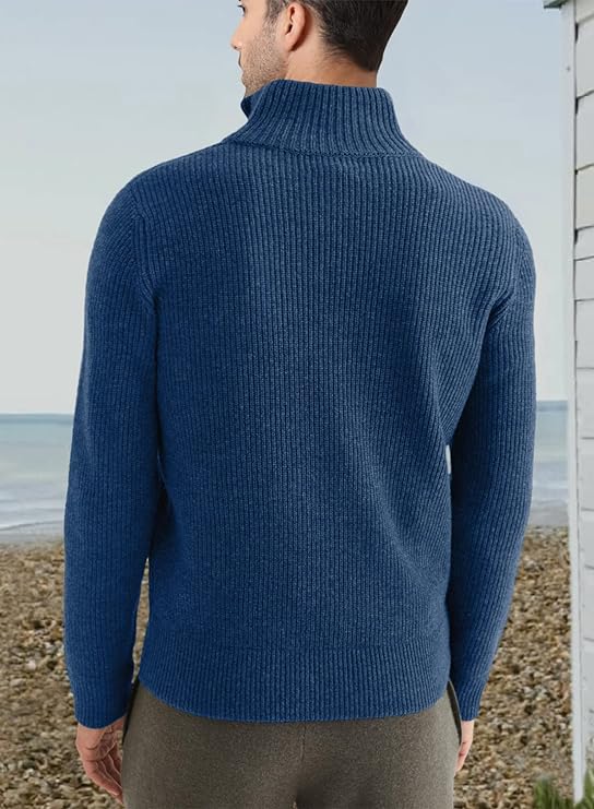 Halvion | Elegante herentrui met halve rits – Stijlvolle Italiaanse pullover voor casual en zakelijke gelegenheden