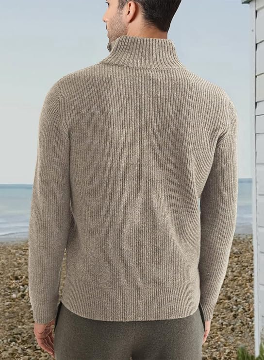 Halvion | Elegante herentrui met halve rits – Stijlvolle Italiaanse pullover voor casual en zakelijke gelegenheden