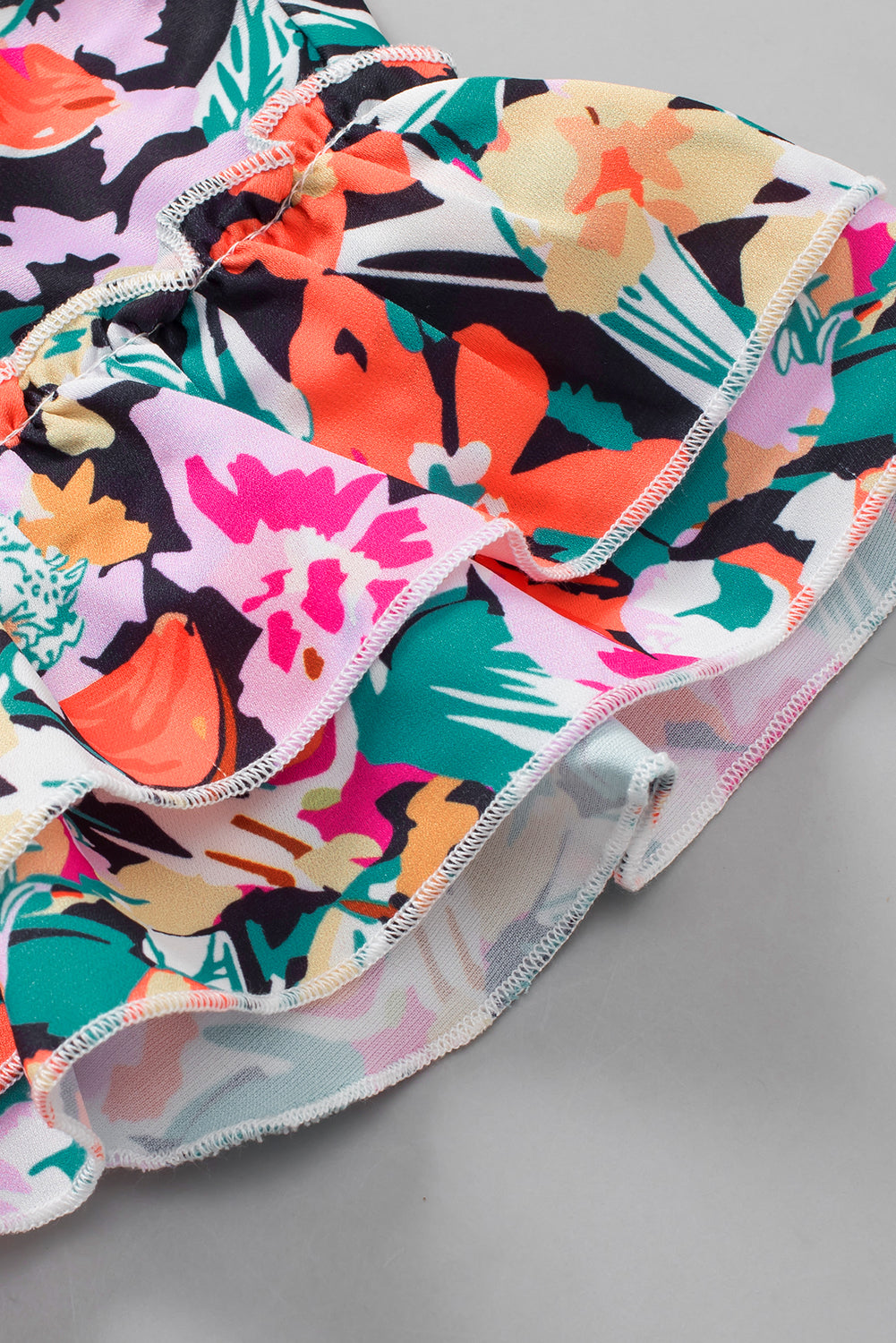 Marzena | Multicolour floral blouse with ruffled sleeves - Stylish women's top