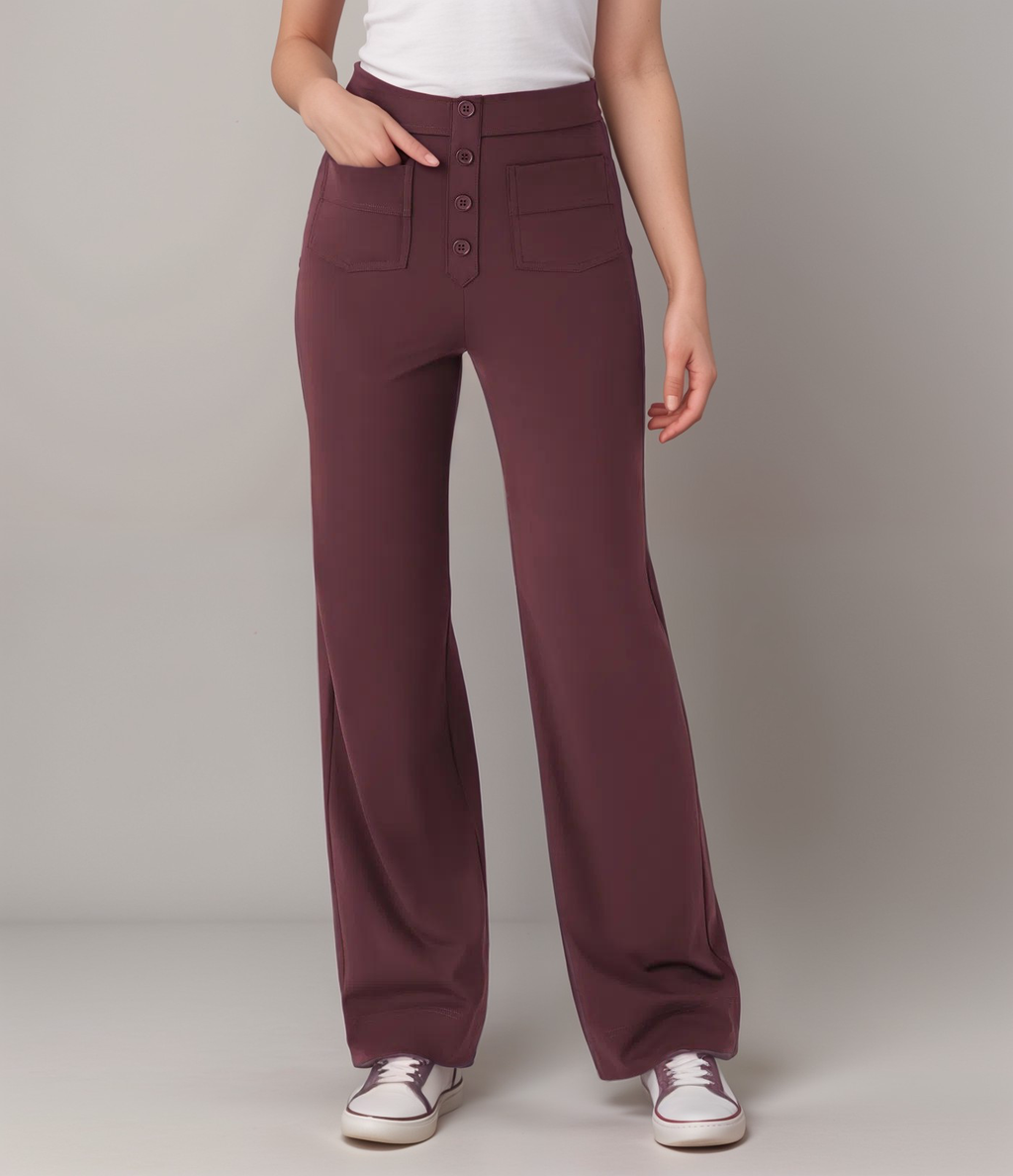 Varda | High Waisted Stretch Women's Trousers - Versatile Casual Pants