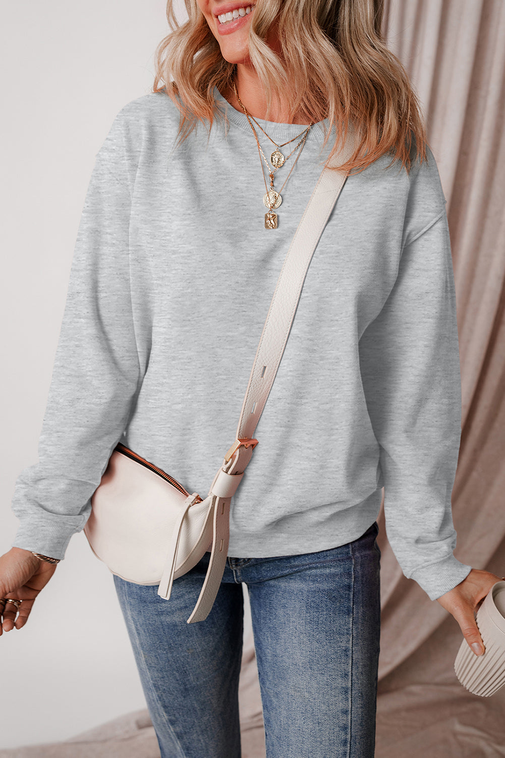 Jozina | Klassieke en eenvoudige effen fleece trui