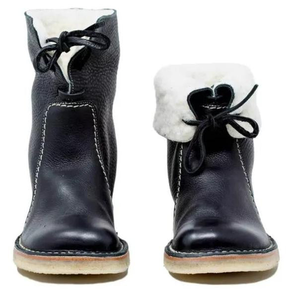 Velvora | Leren dameslaarzen met fleecevoering – Warme, waterdichte en stijlvolle winterschoenen