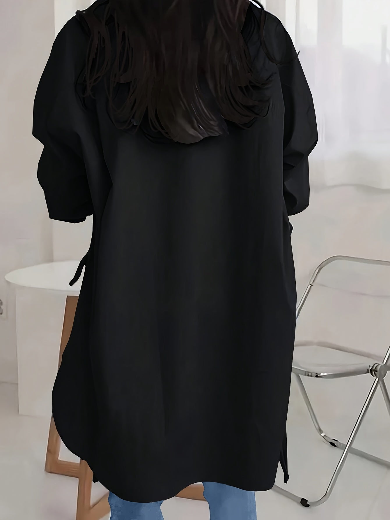 Ashford | Oversized long sleeve shirt with side button fastening