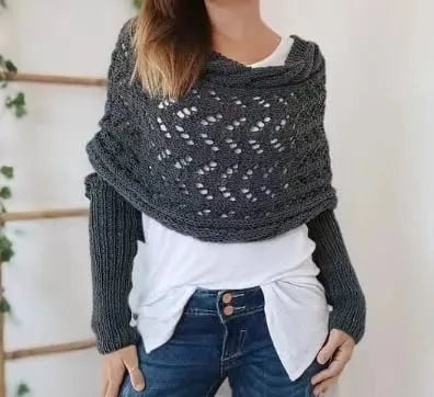 Winifred | Gebreide omslagdoek voor dames – Comfortabele oversized gebreide sjaal voor herfst en winter