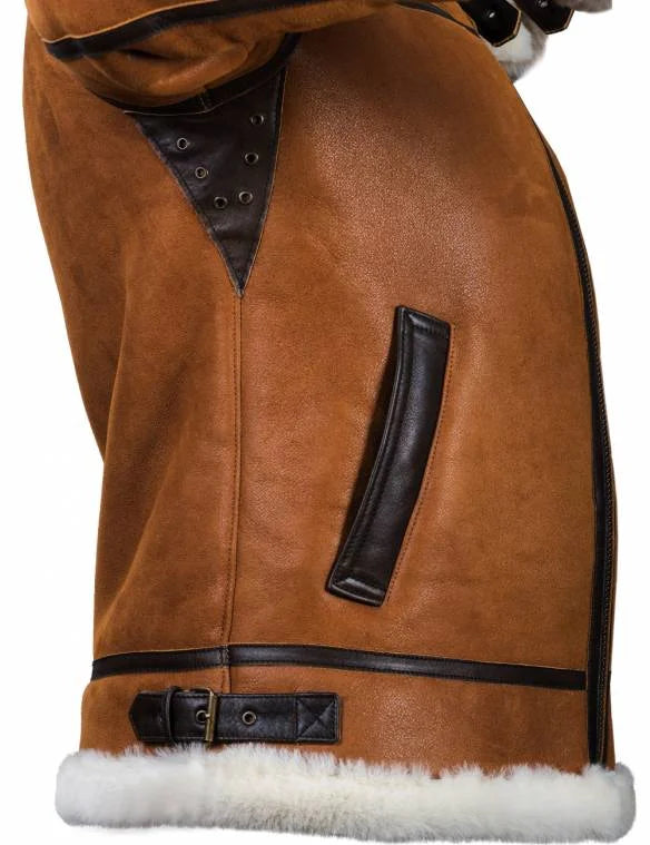 Nash | Heren fleece gevoerde leren winterjas met bont capuchon - warme winterjas, zachte voering, stijlvolle jas voor buiten