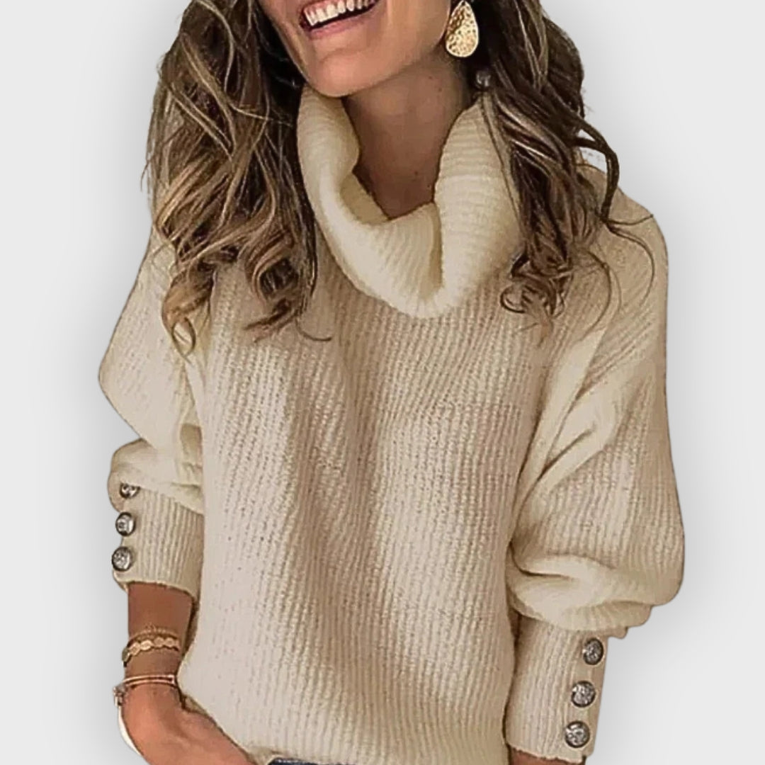 Orelia | Lichtgewicht coltrui voor dames – Zachte gebreide pullover