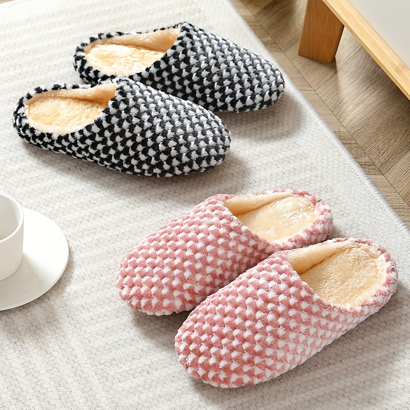 SnugSole | Damespantoffels met pluche voering - warm, comfortabel, platte huisschoenen met gesloten tenen