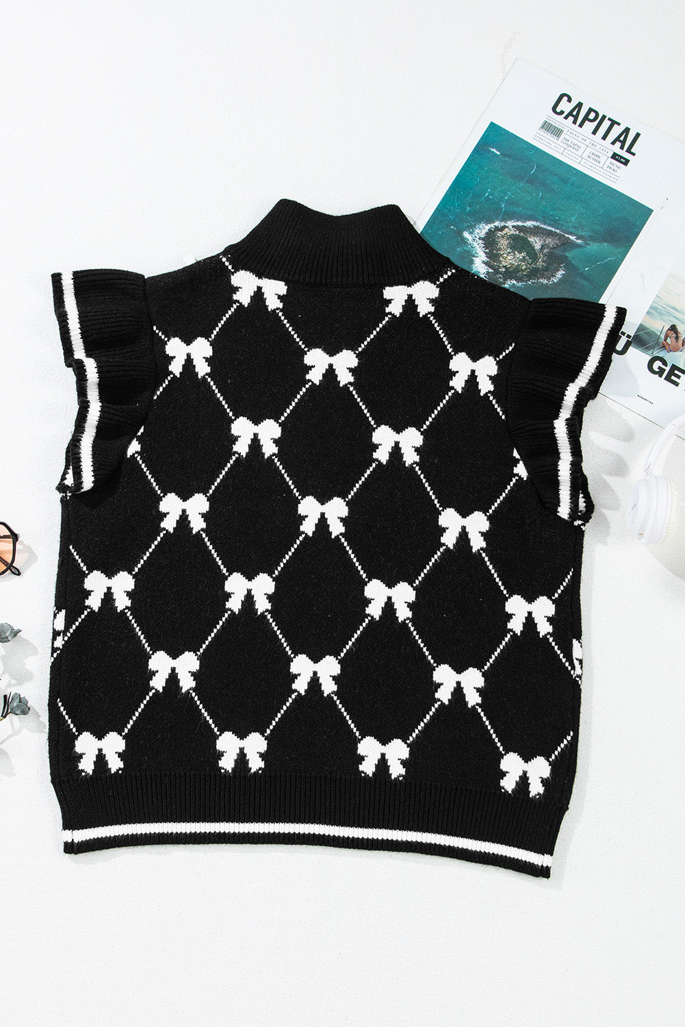 Belanda | Damestrui met preppy strikprint en ritskraag - Casual, comfortabele top voor herfst en winter