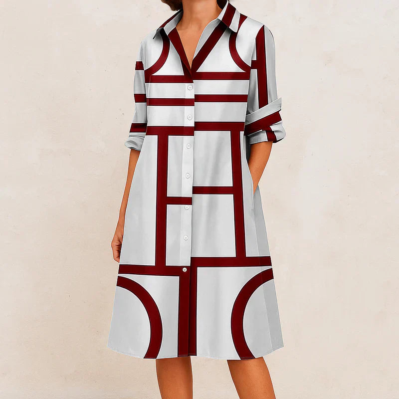 Kaelira | Midi-jurk met knopen voor dames – Chique, casual en elegante jurk