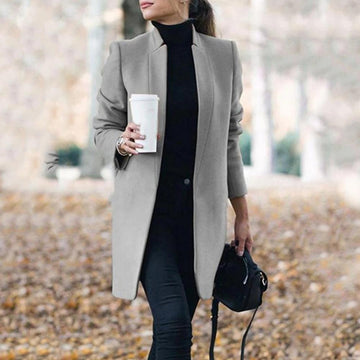 Afiya | Klassieke damesjas - Elegante lange jas, warme en stijlvolle bovenkleding voor koud weer