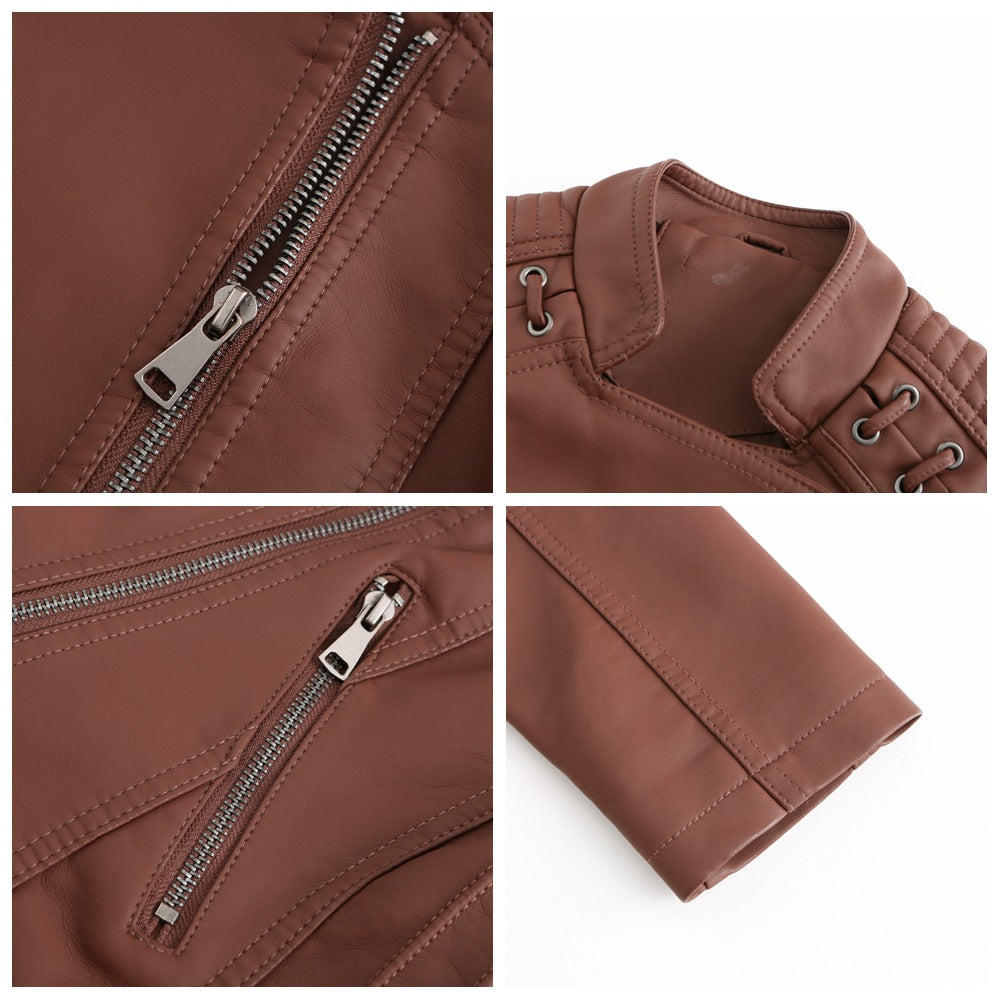 Marvina | Slim Fit leren jas – Chique motorjas van lamsleer, stijlvolle bovenkleding