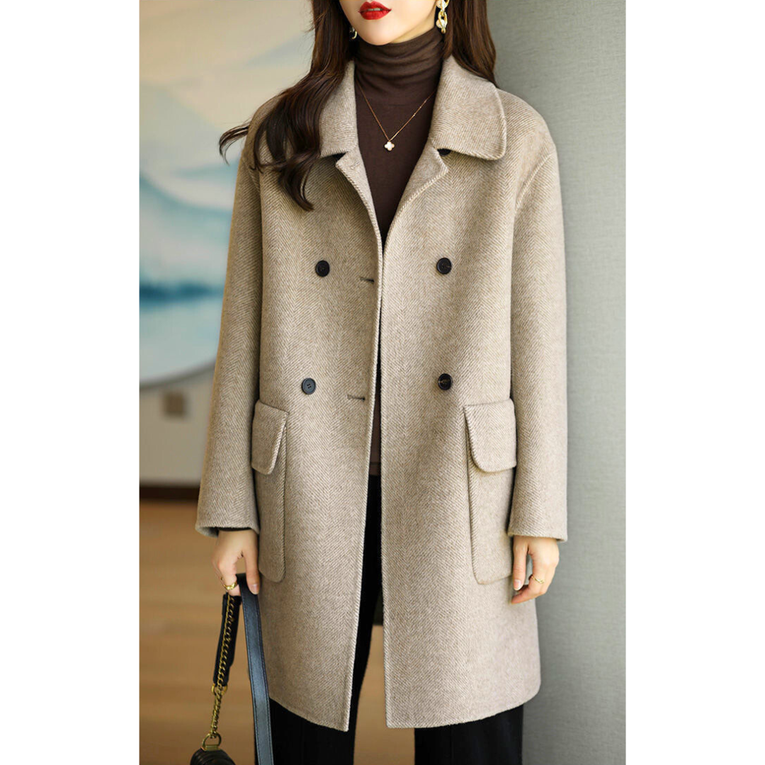 Elarae | Elegante lange jas – moderne winterjas, stijlvolle bovenkleding, warm en verfijnd