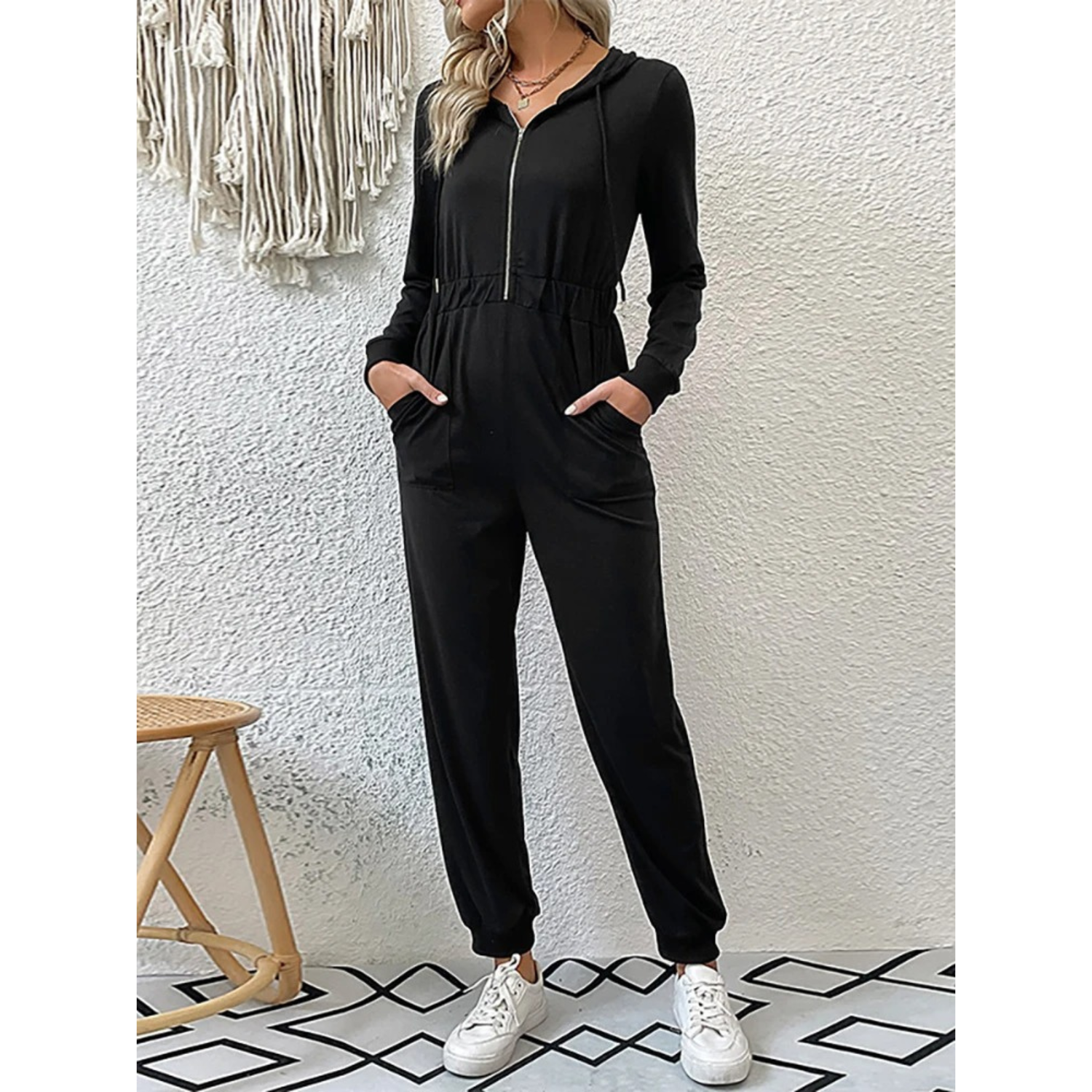 Valmira | Combinaison-pantalon décontractée à manches longues et capuche pour femme - Confortable et élégante