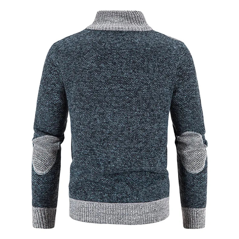 Xavier | Heren winter warme full-zip jas met kraag - Comfortabele gebreide casual bovenkleding voor koud weer