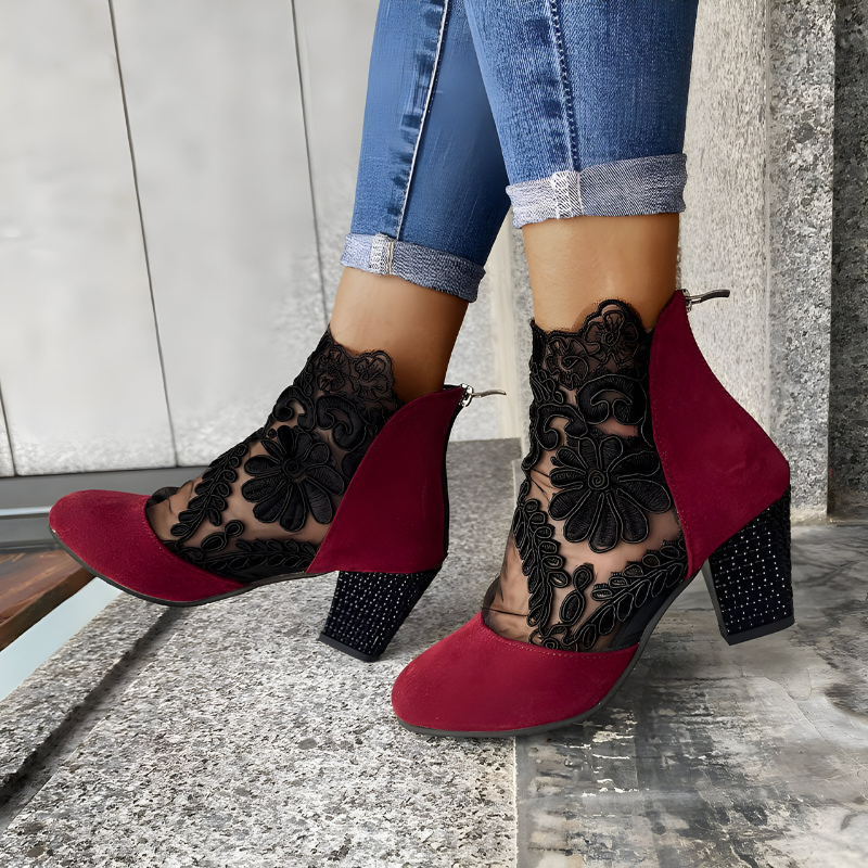 Fely | Damessandalen met hoge hakken – Elegante feest- en bruiloftsschoenen met enkelbandje
