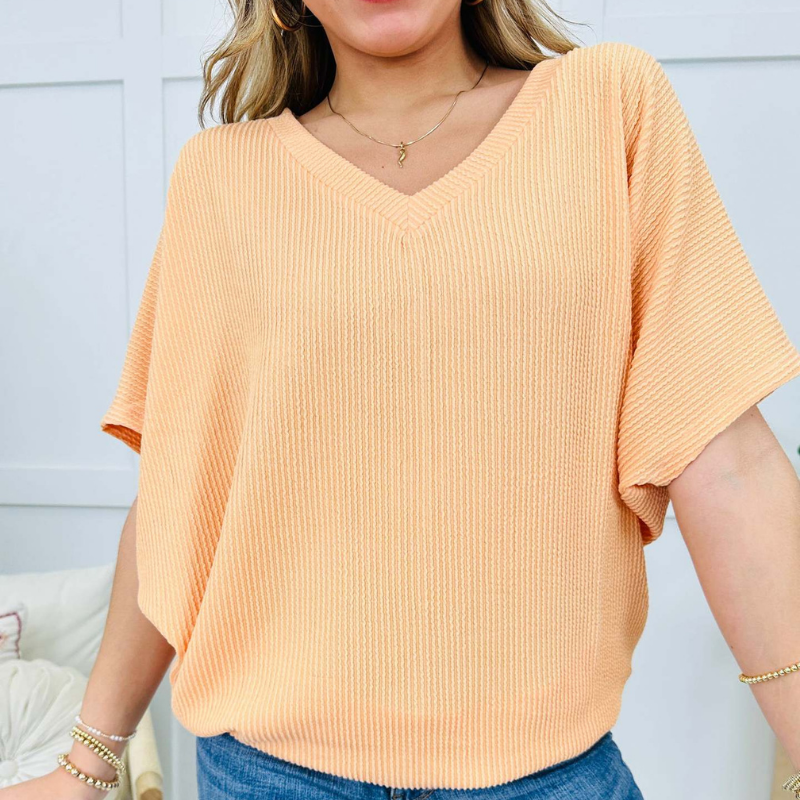 Kyrelia | Casual batwing-top voor dames – Elegante blouse met V-hals en losse pasvorm