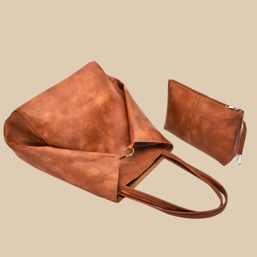 Ivera | Dames leren designer schoudertas – stijlvolle modieuze handtas