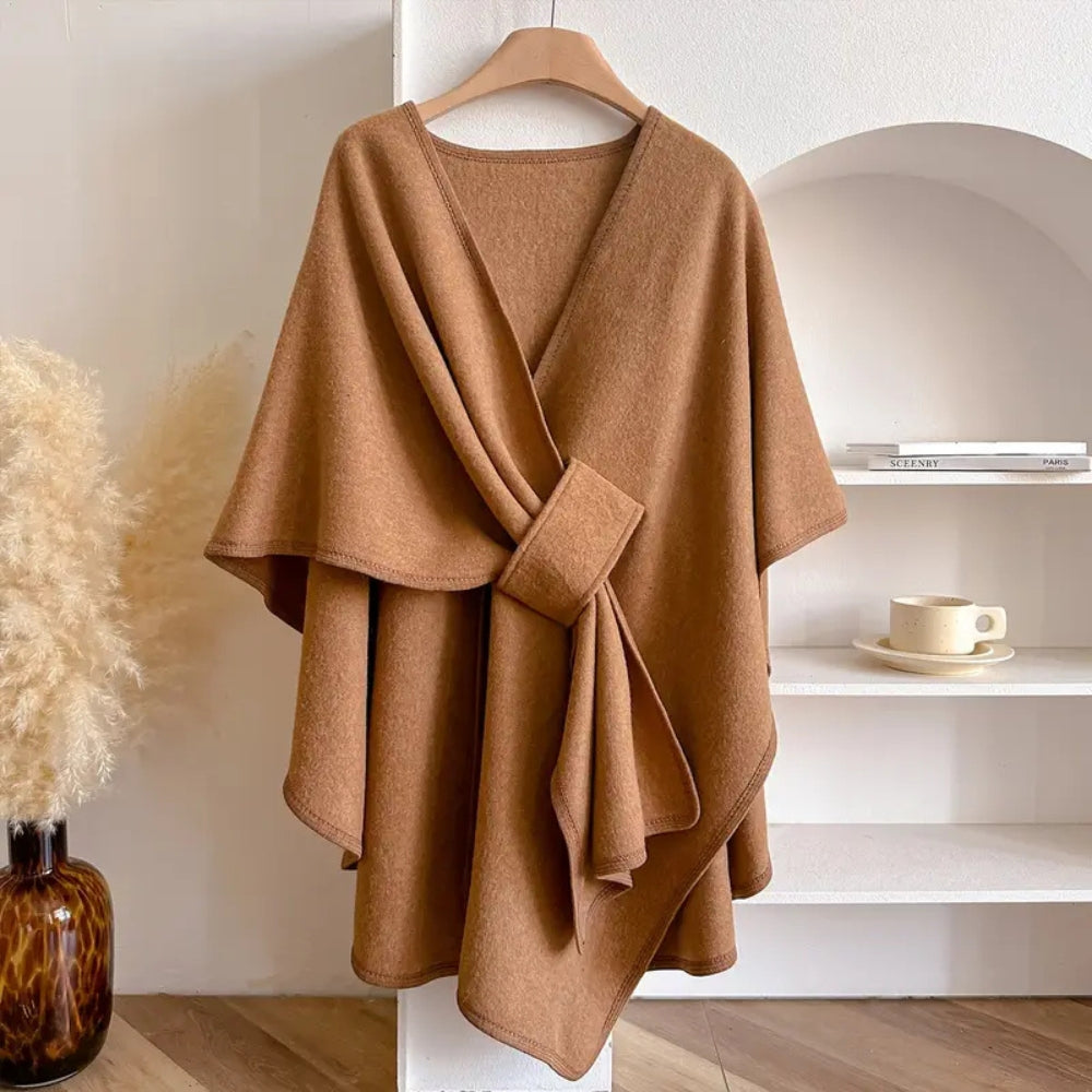 Cariselle | Manteau à col châle pour femme – Manteau d'hiver coupe-vent au drapé élégant, léger et stylé