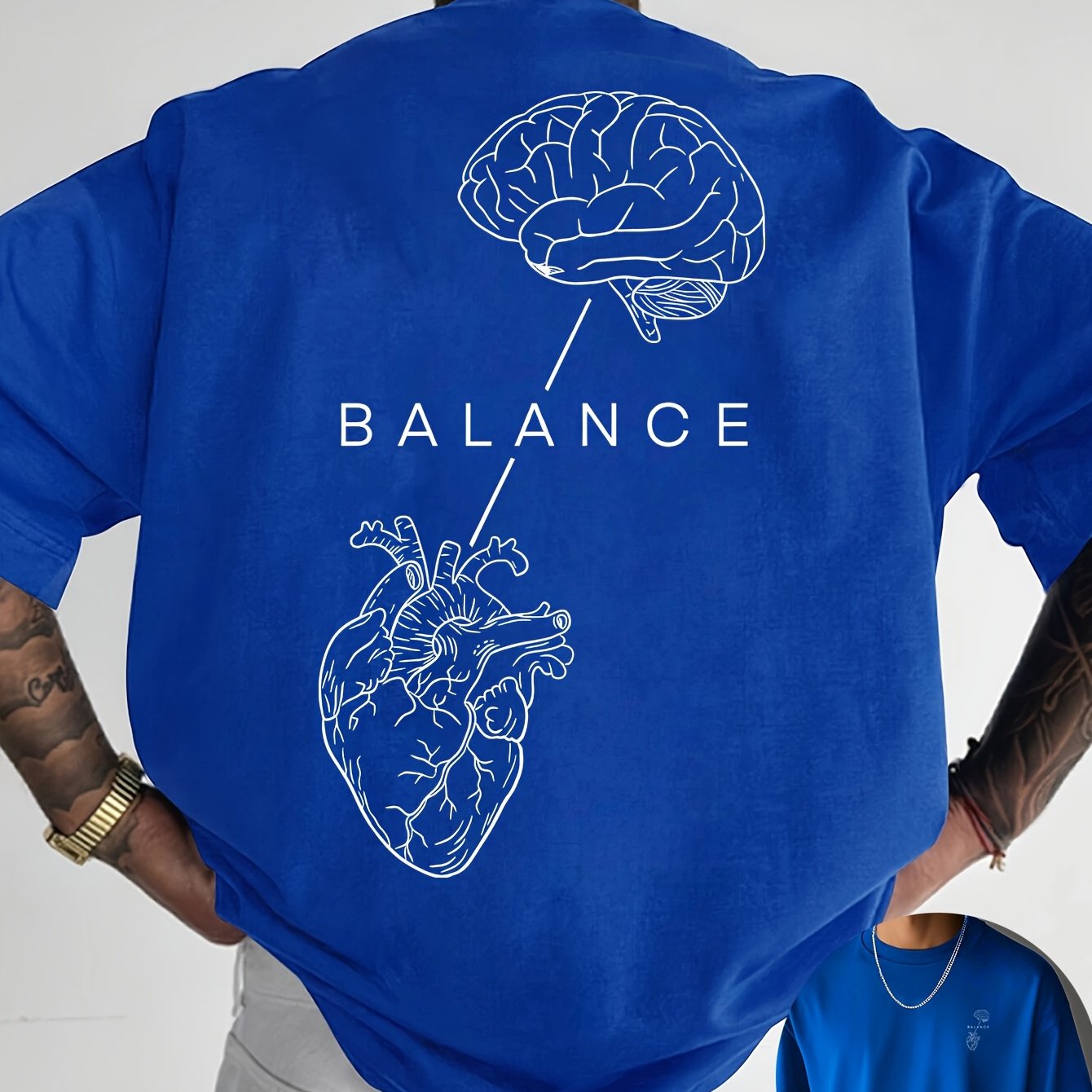 T-shirt à col rond avec impression créative à l'avant et à l'arrière, mode estivale pure et tendance à manches courtes, haut de style décontracté pour tous les jours, essentiel pour les loisirs en plein air, choix de cadeau idéal