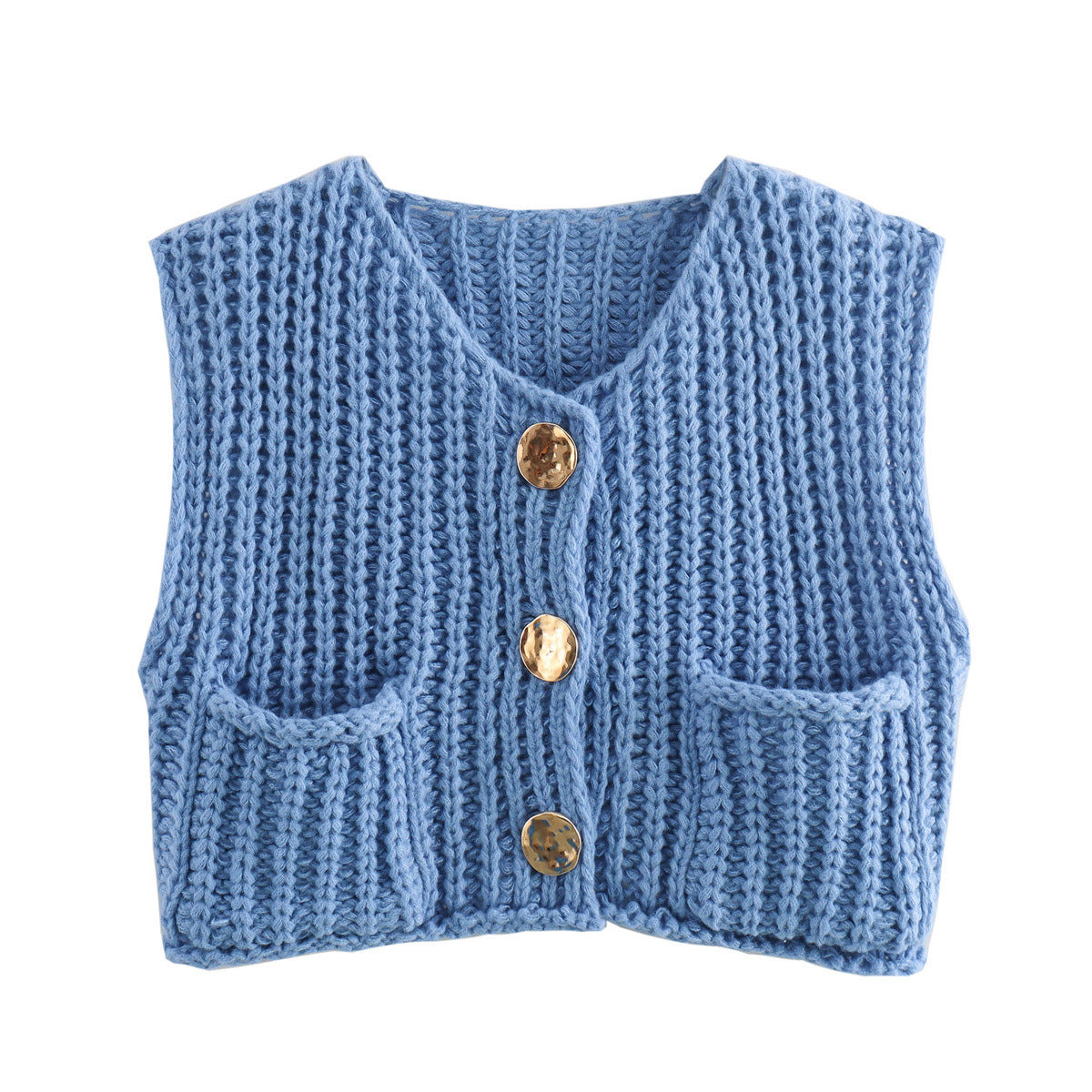 Minda | Elegant mouwloos kort gebreid vest
