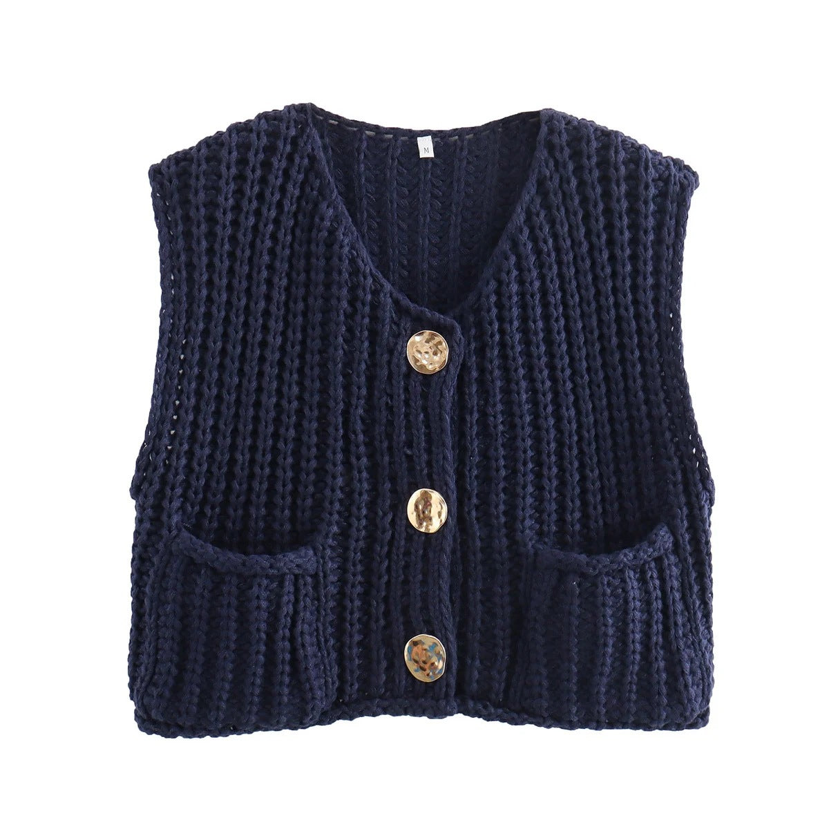 Minda | Elegant mouwloos kort gebreid vest