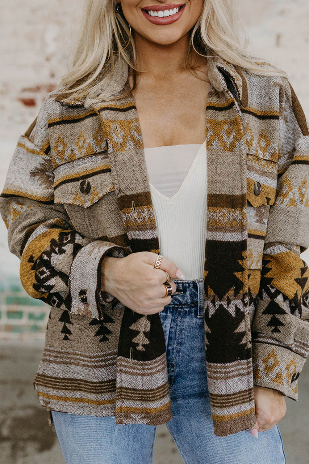 Neoma | Western Aztec print damesjack, stijlvolle casual bovenkleding, Boho Chic ontwerp