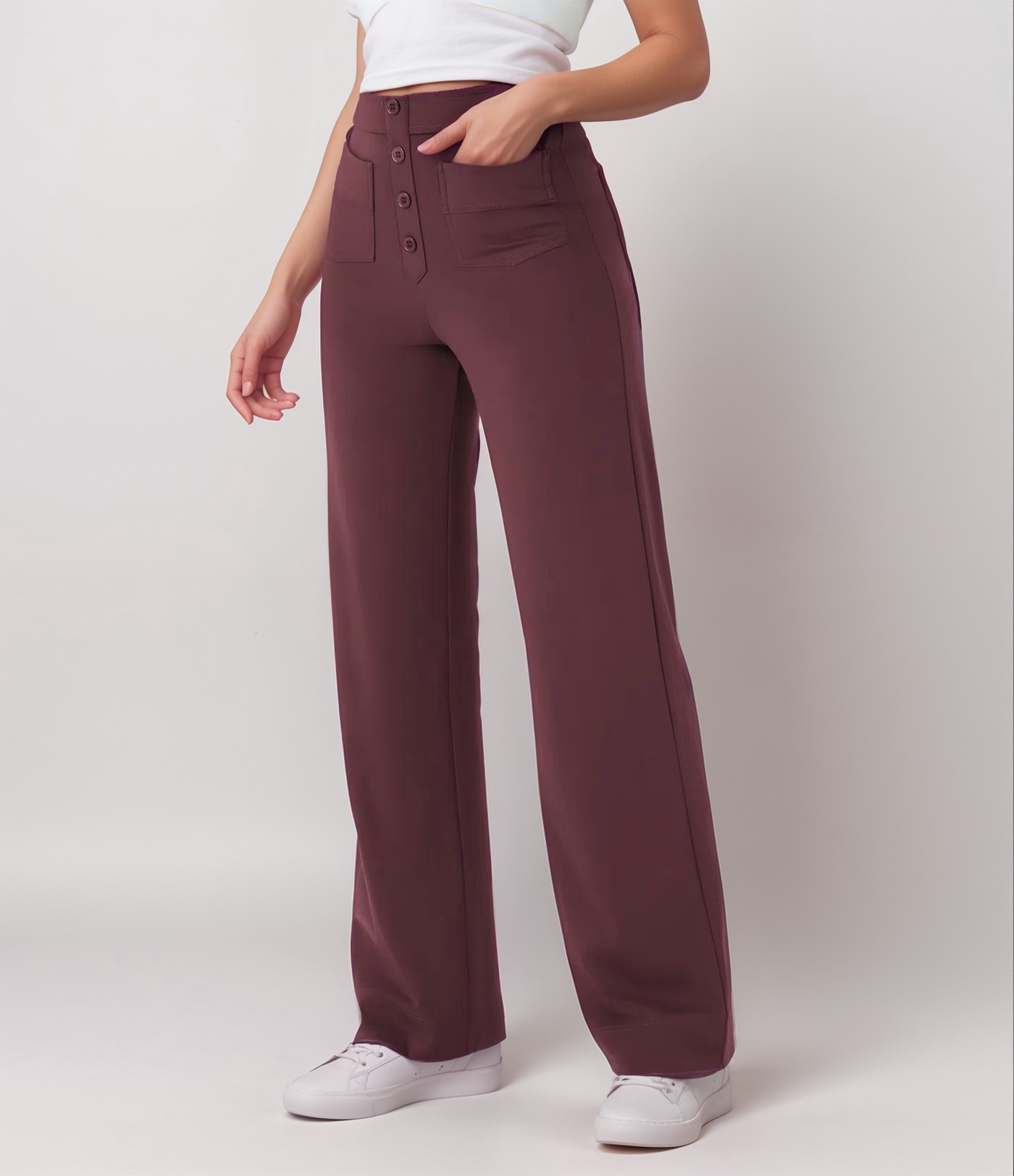 Varda | High Waisted Stretch Women's Trousers - Versatile Casual Pants