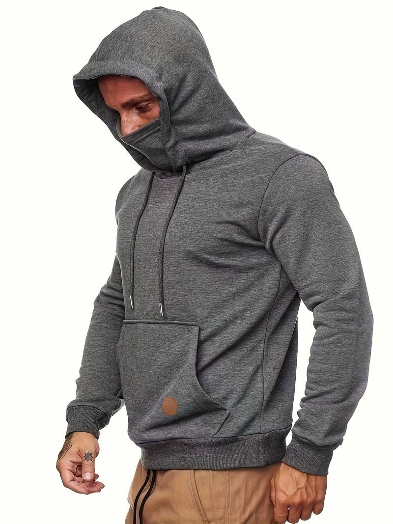 Xavian | Trendy herenhoodie met ingebouwd gezichtsmasker - Stijlvol Pullover Sweatshirt