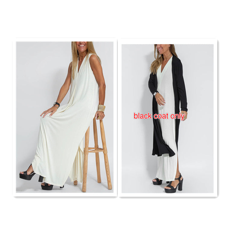 Ensemble femme : robe et long cardigan