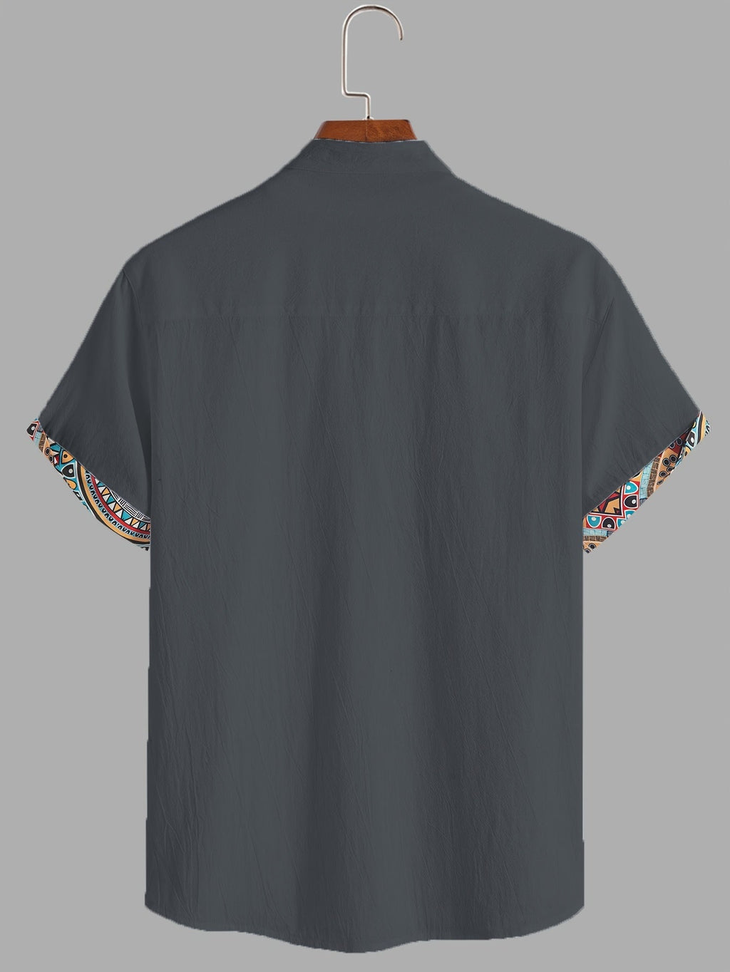 Denison | Men's Geometric Print Short Sleeve Shirt - Casual Shirt for Vacation and Everyday Wear