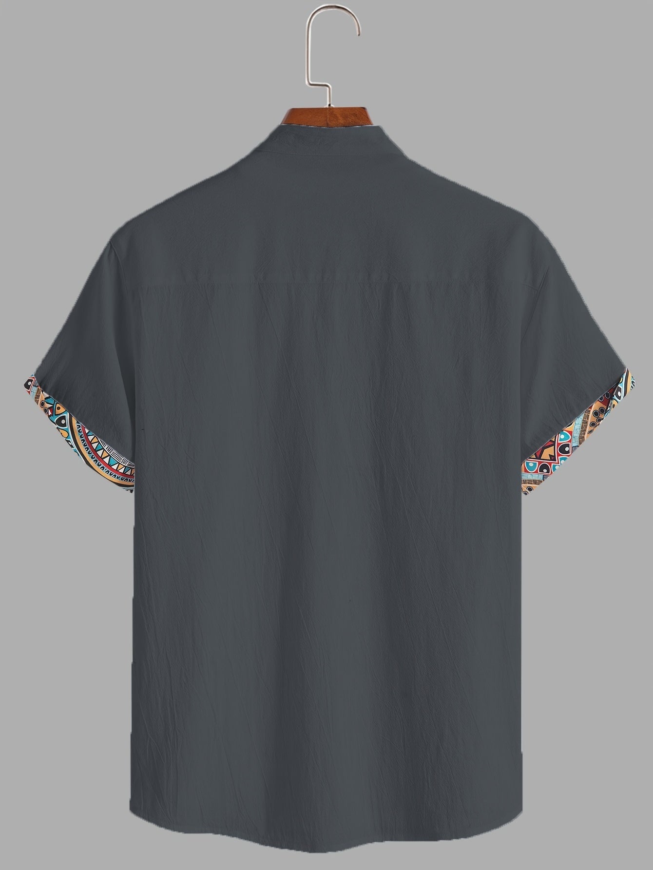 Denison | Men's Geometric Print Short Sleeve Shirt - Casual Shirt for Vacation and Everyday Wear