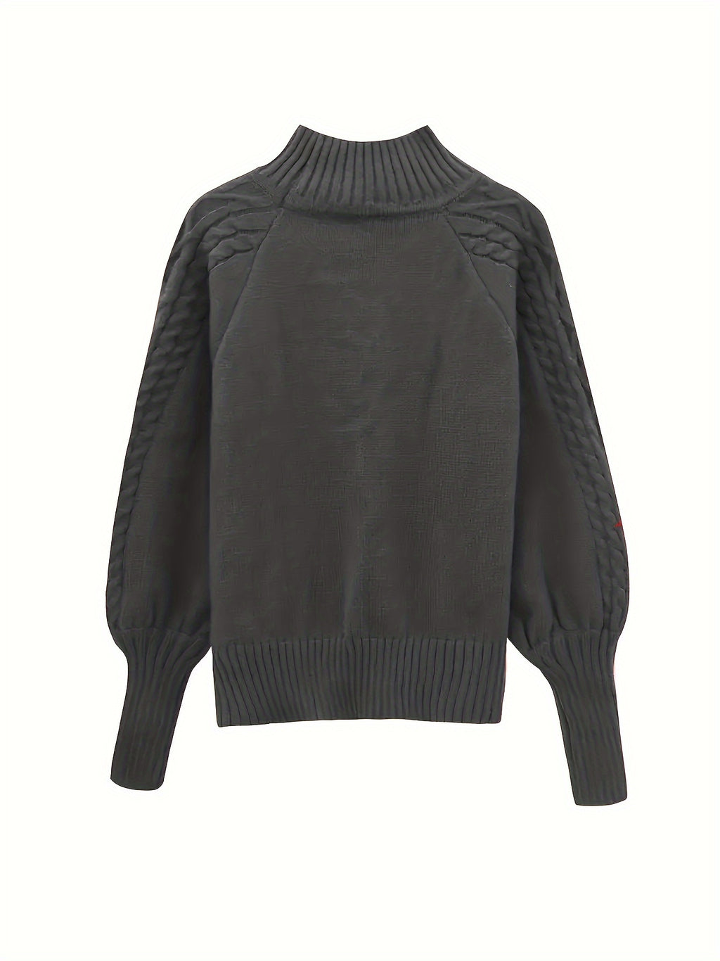 Harleigh | Vrouwen kabel gebreide coltrui - Drop Schouder lantaarn mouwen Casual trui voor herfst en winter