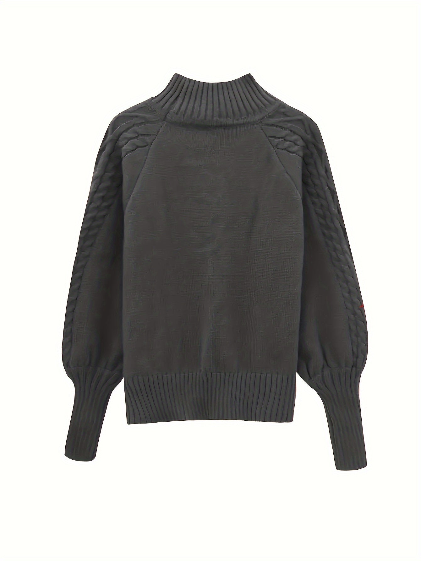 Harleigh | Vrouwen kabel gebreide coltrui - Drop Schouder lantaarn mouwen Casual trui voor herfst en winter