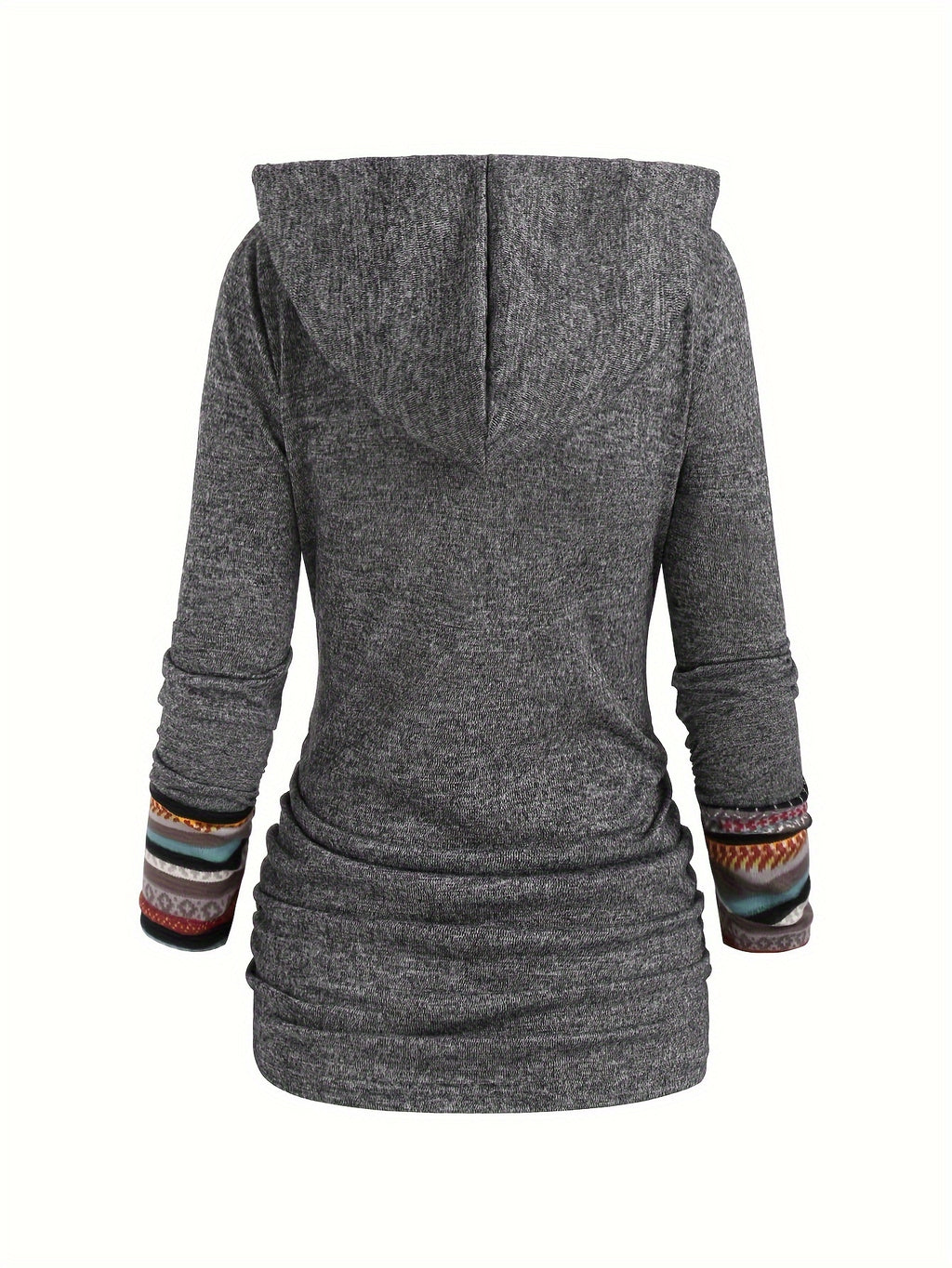 Hannelore | Hoodie met knoopdecoratie en streepdessin - Casual Pullover met lange mouwen