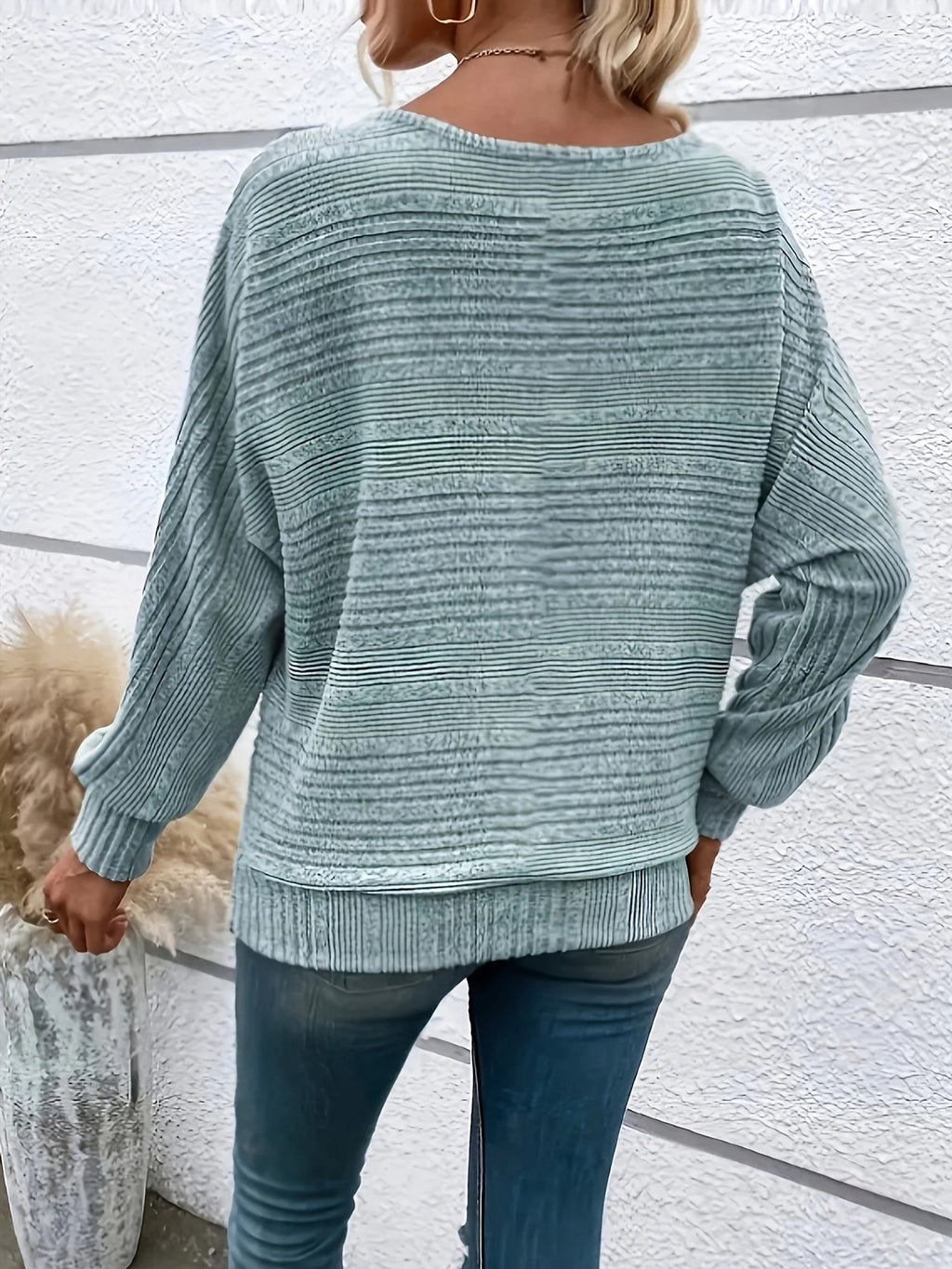 Zosia | Casual Vrouwen Trui met Batwing Mouwen - Losse Pasvorm Top Met Crew Hals