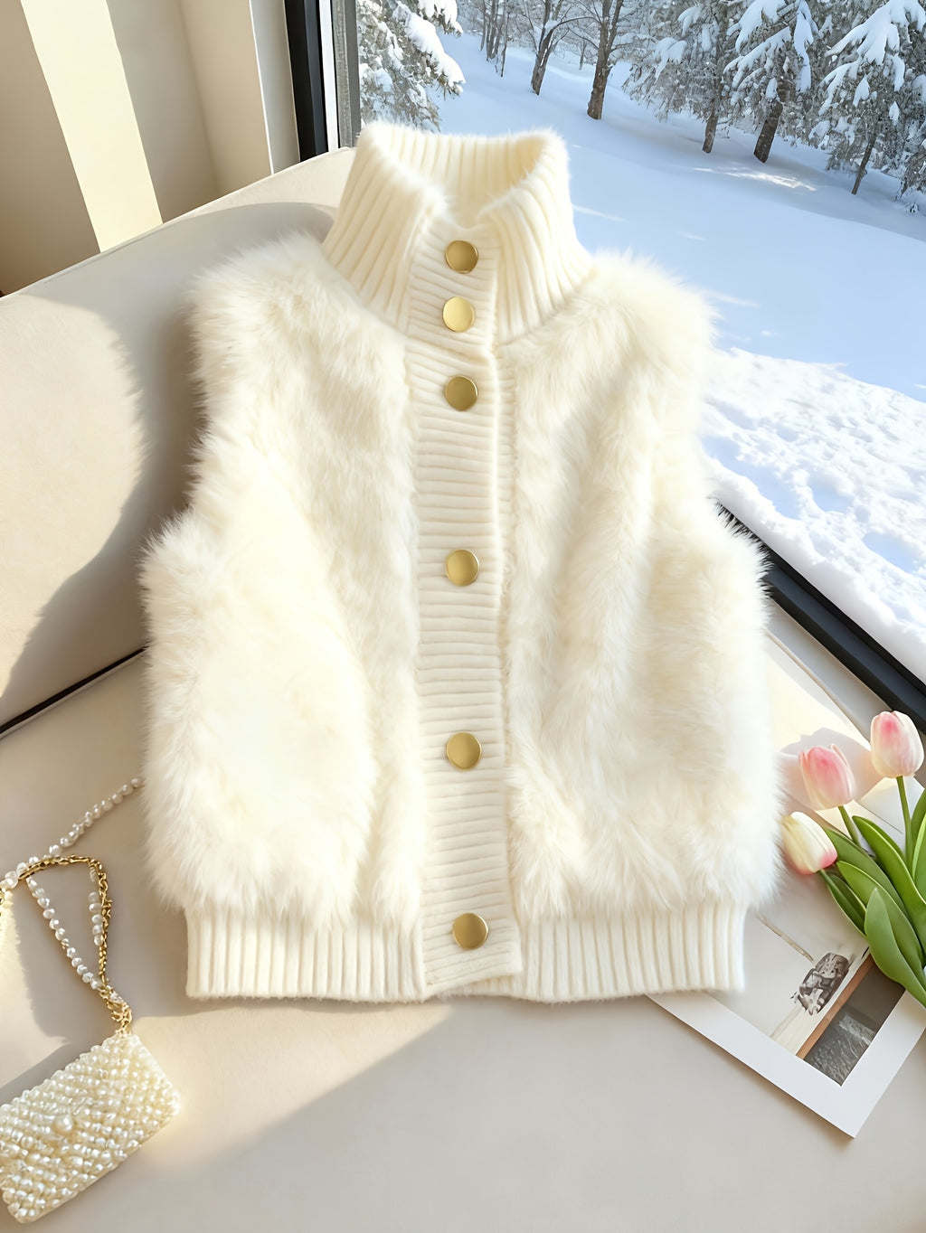 Hailynn | Elegante damesvest met opstaande kraag – Modieuze laagjeslook