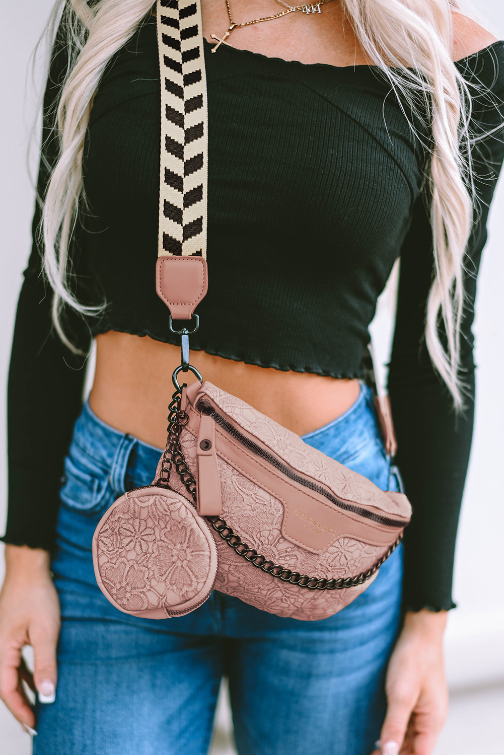ClutchLink | Color Block Chain Strap Shoulder & Crossbody Bag with Coin Purse