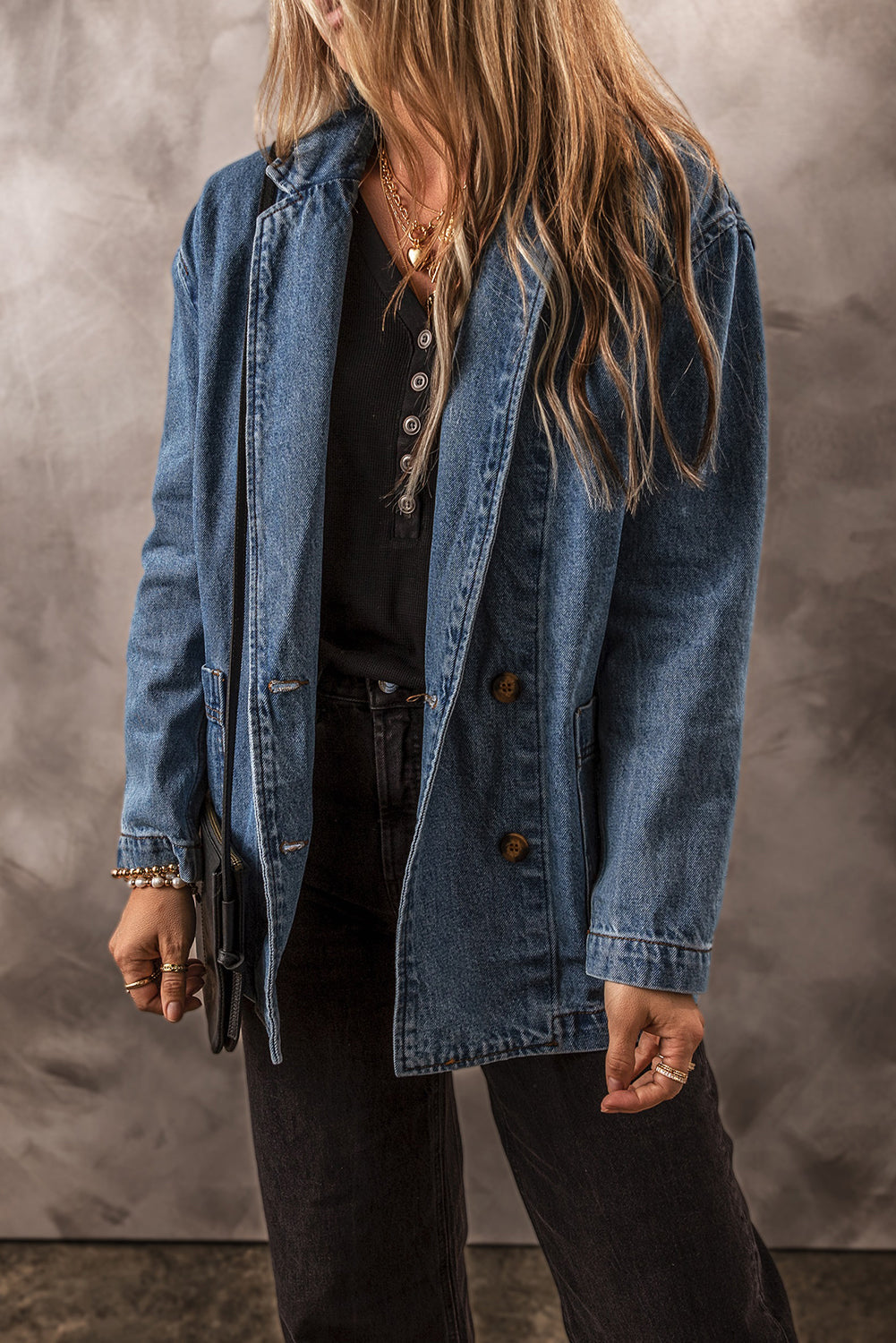 Tavrinae | Dames Casual Denim Jack – Reverskraag, Zijzakken en Klassieke Pasvorm