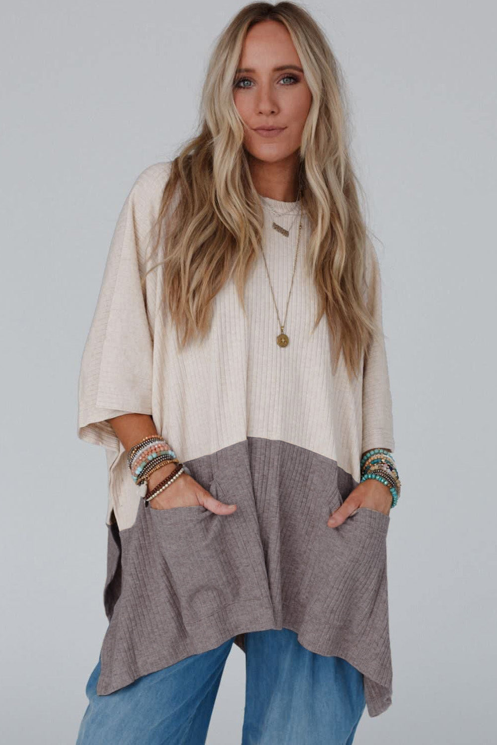 Makayla | Chic geribbelde gebreide poncho