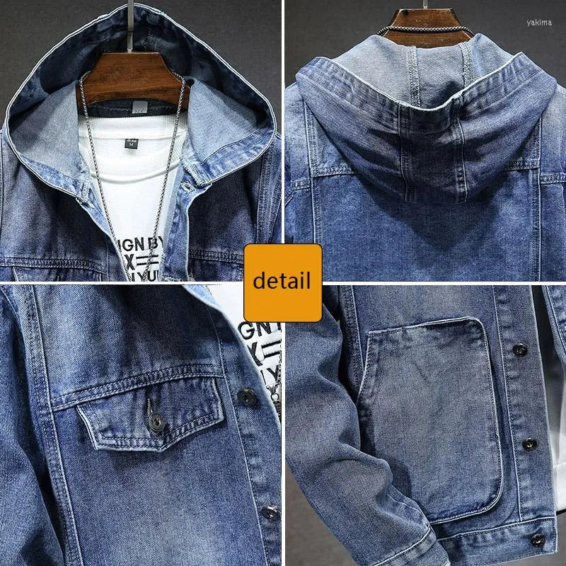 Giorgio | Klassiek heren denim jack met capuchon - Vintage look casual bovenkleding