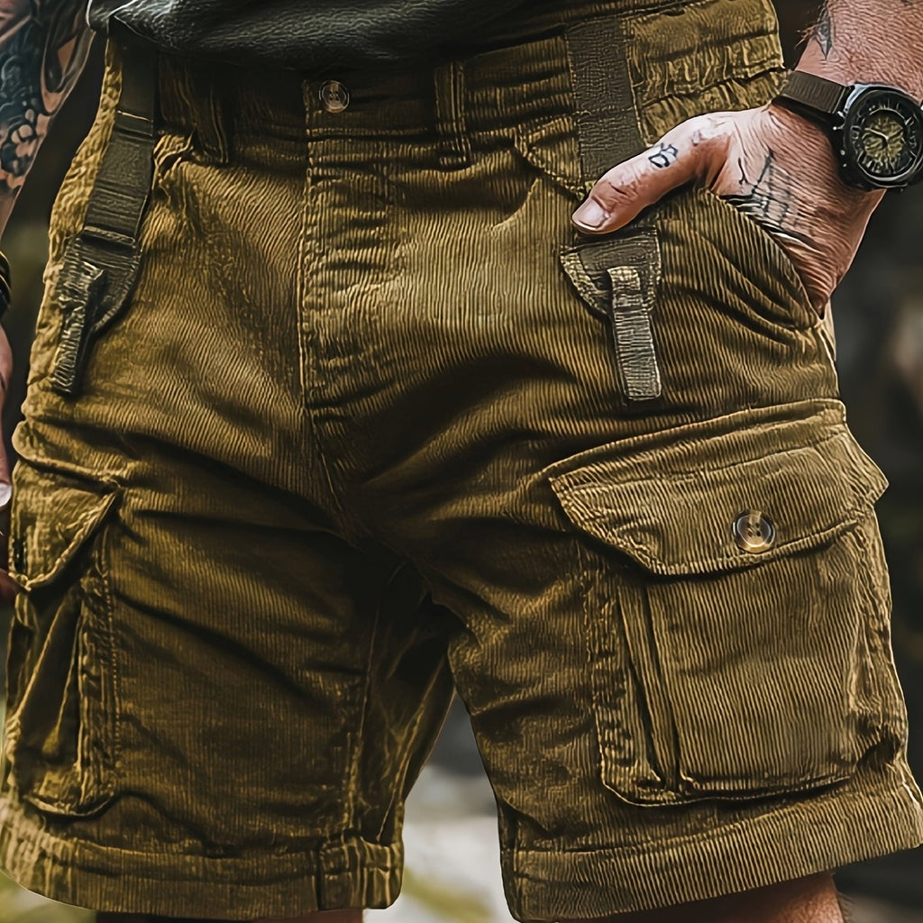 Velion | Herenoverall van corduroy met 3D-weefpatroon – casual broek, ritssluiting
