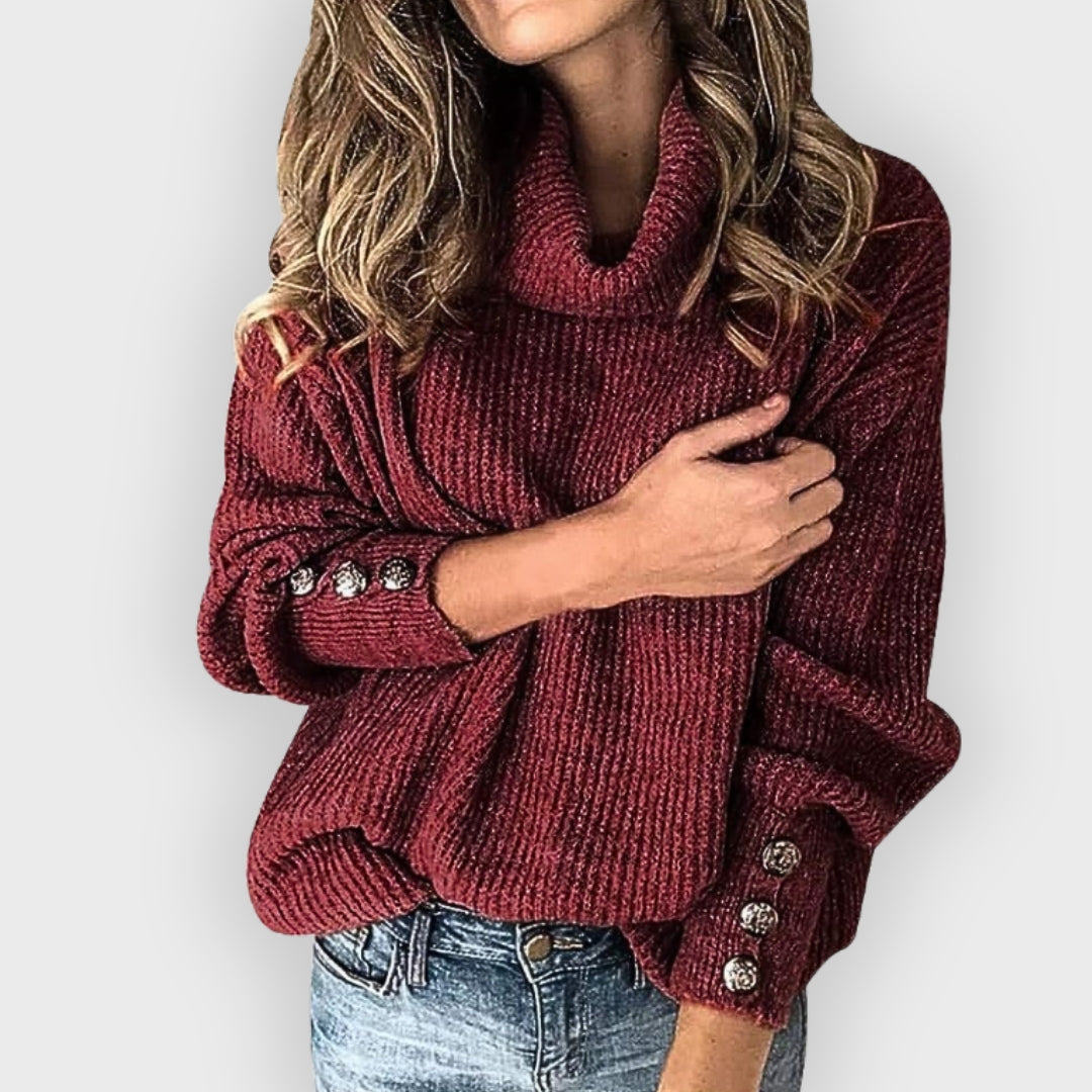 Orelia | Lichtgewicht coltrui voor dames – Zachte gebreide pullover