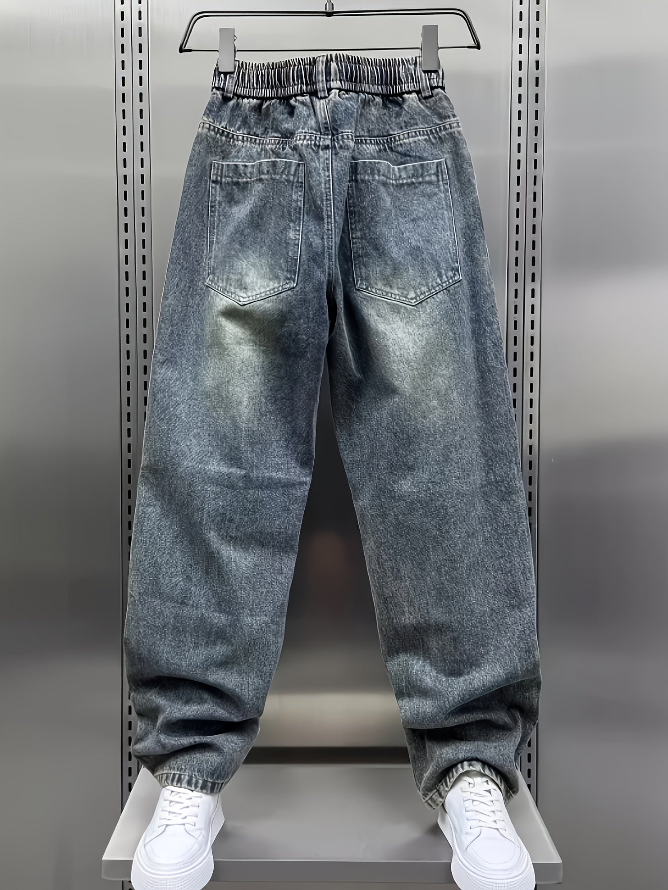 Nyxen | Damesbroek van patchwork-denim in distressed-look