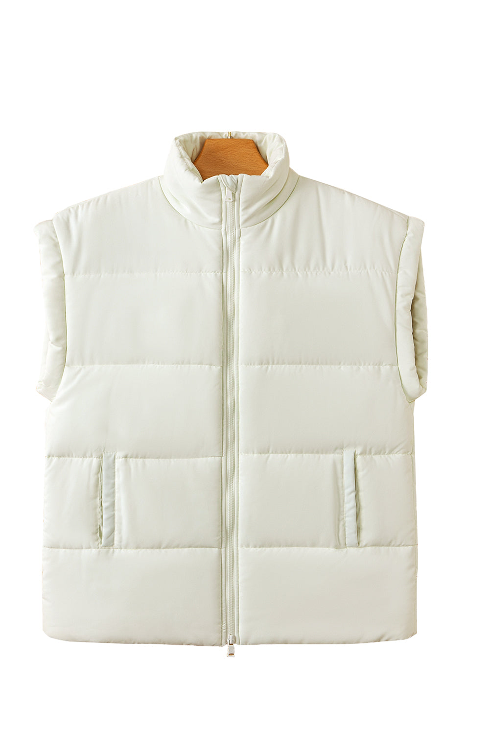 Laufey | Oversized mouwloos damesvest met rits en staande kraag - warme, knusse winterkleding