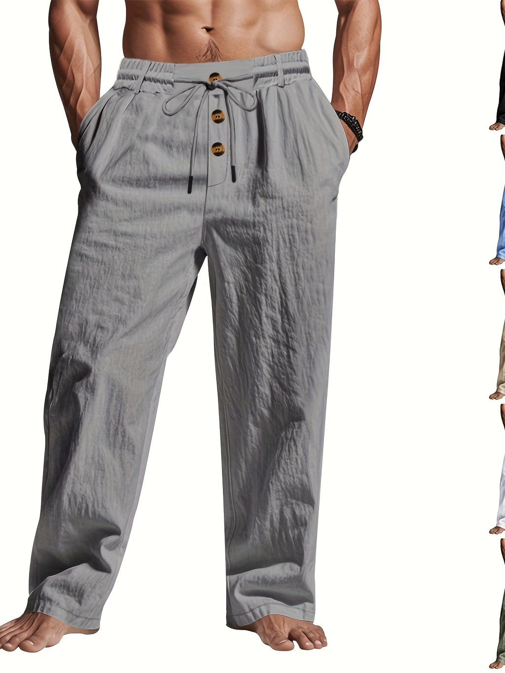 Larkin | Lightweight linen men's trousers, straight leg, breathable, comfortable