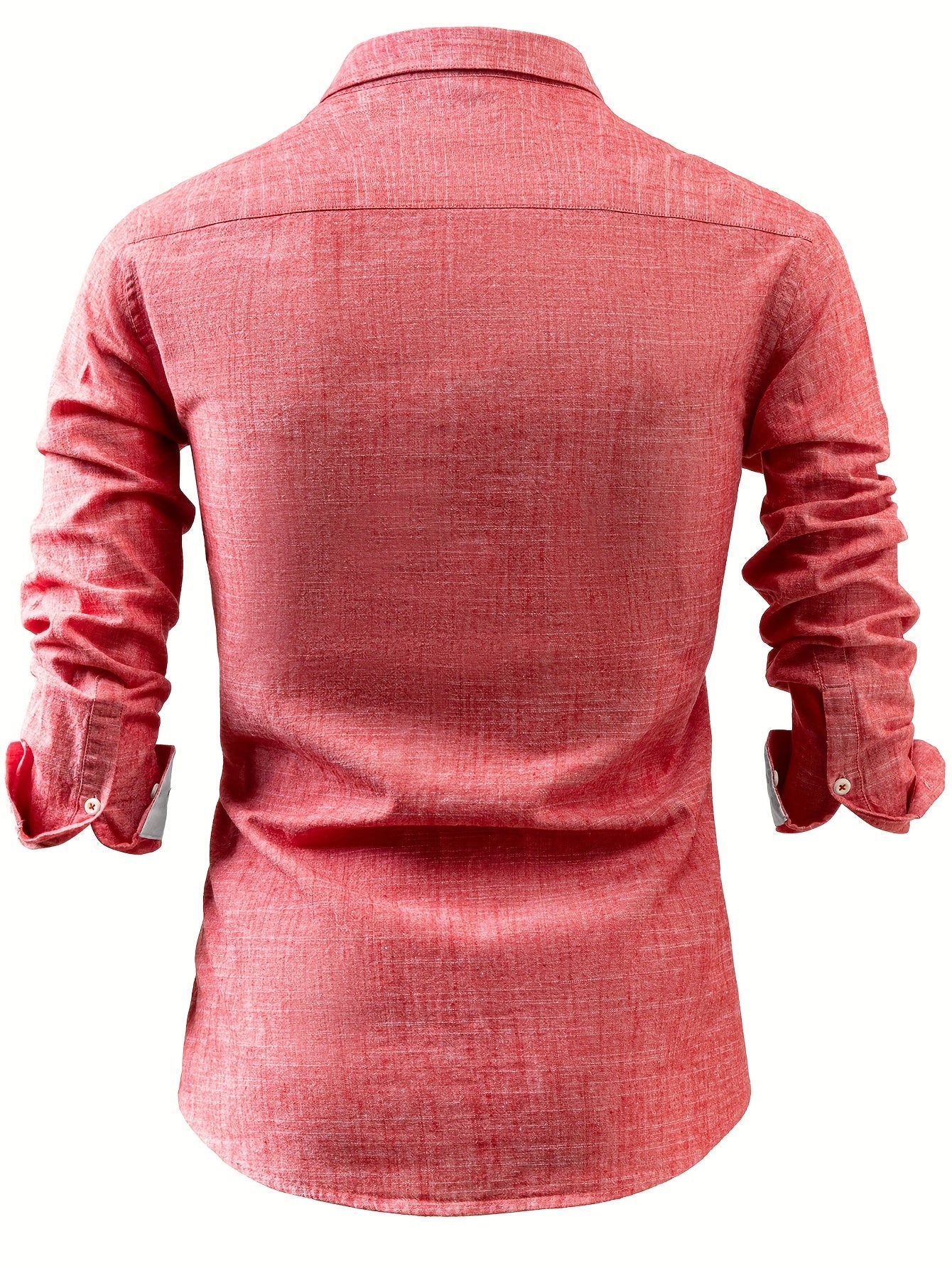 Wolfram | Men's Vintage Style Long Sleeve Button-Down Shirt - Cotton-Linen Blend