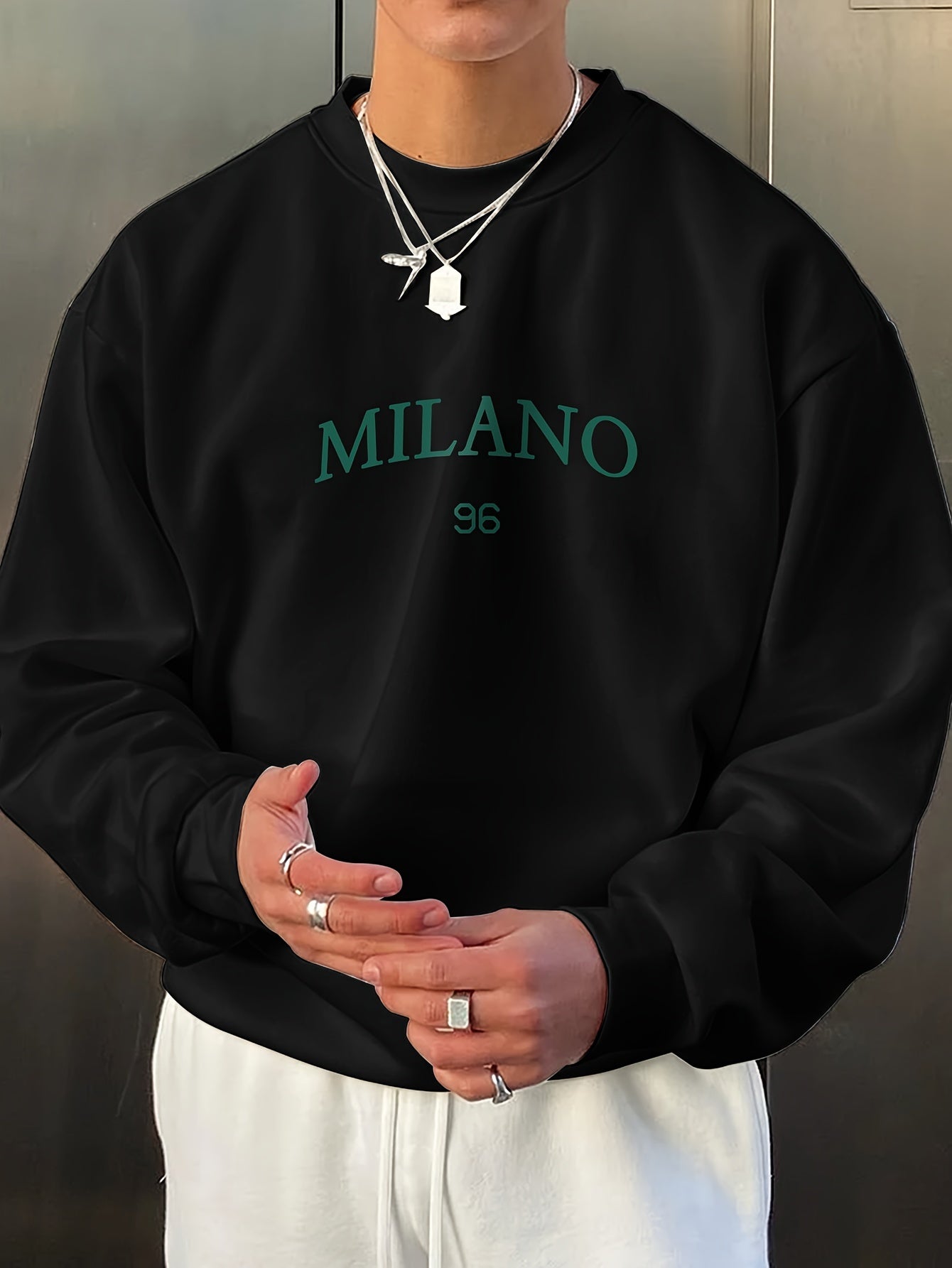 Dasric | Heren sweatshirt met lettersprint – Stijlvolle casual trui, oversized pasvorm