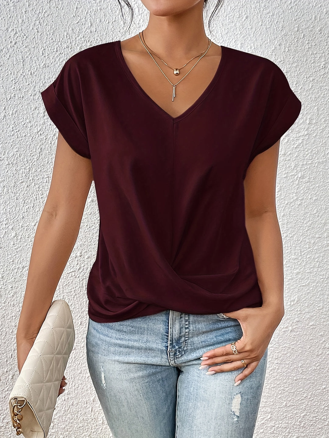 Waelyn | Damesblouse met V-hals voor dagelijks gebruik – Casual, comfortabele blouse