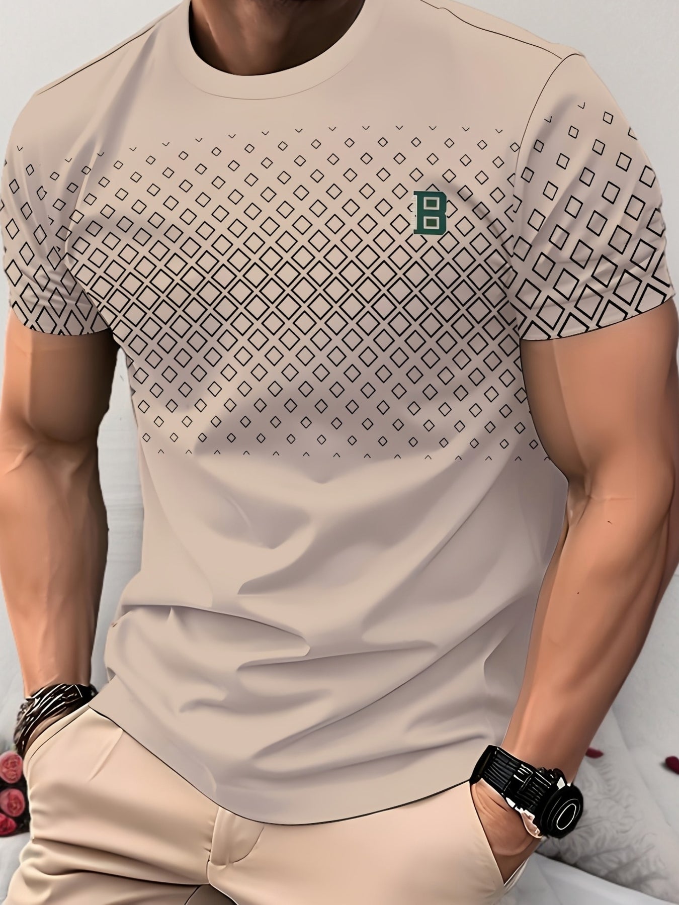 Ydran | Men's Round Neck T-shirt - Stretch knit fabric, soft polyester